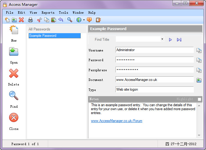 Access Manager(個人密碼管理器) v2.2.63 英文安裝版 0