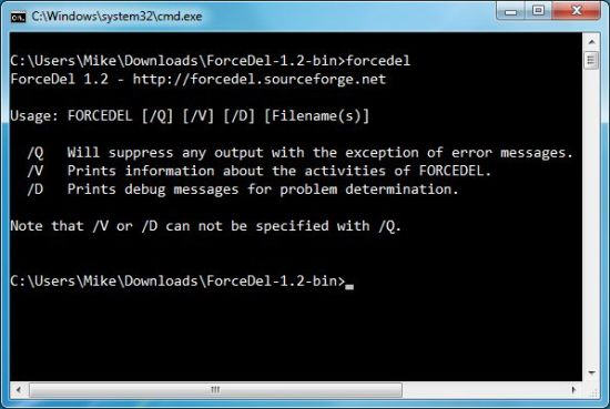 命令行強制刪除工具(ForceDel) v1.2 綠色版 0