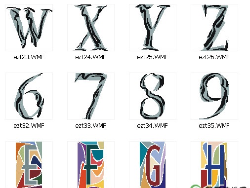 108種英文圖案符號  0