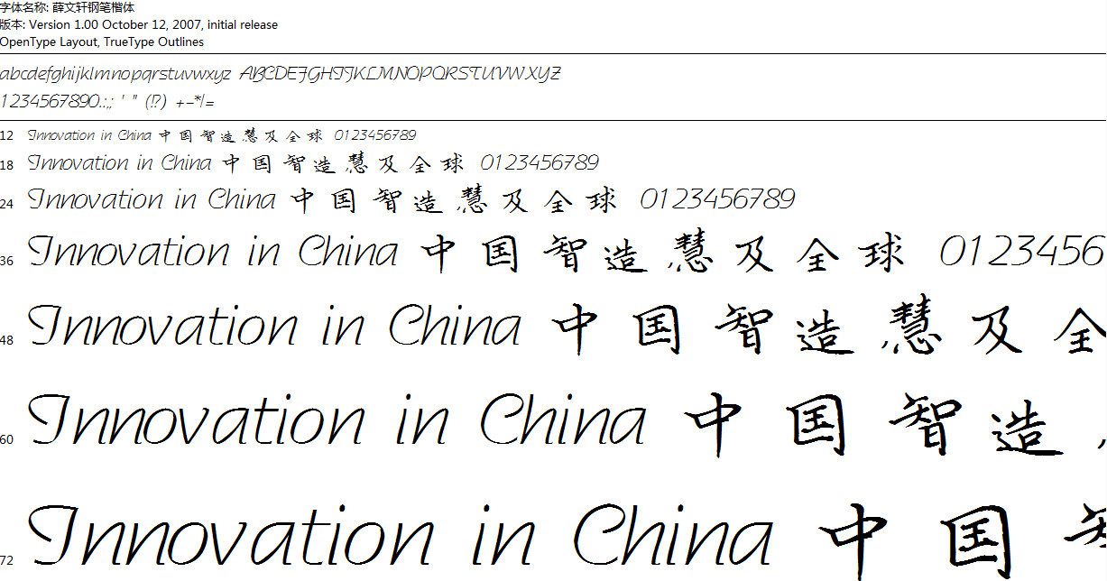 書法范薛文軒鋼筆楷體  0