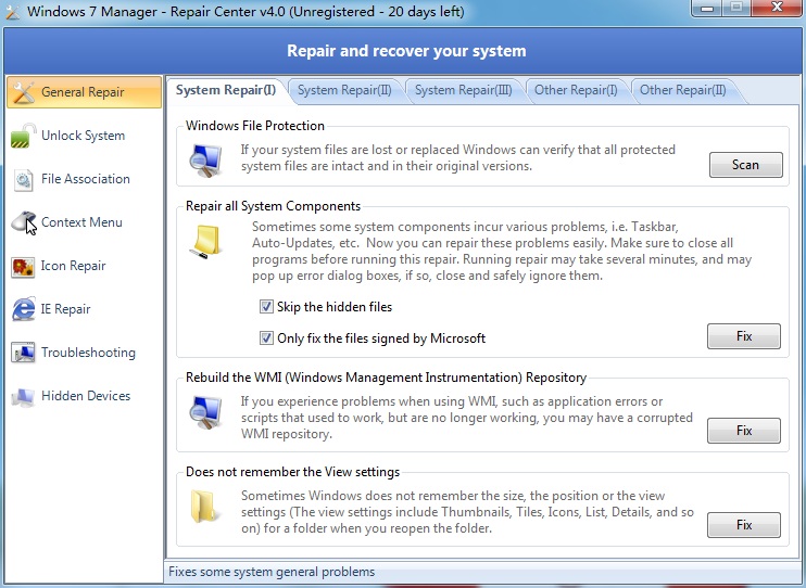win7系統(tǒng)修復(fù)工具(Repair Center) v4.0 綠色版 0