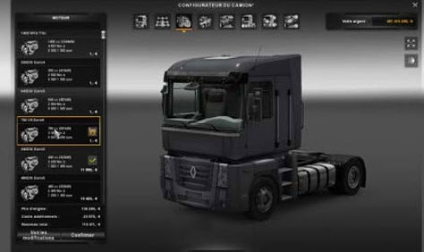 歐洲卡車模擬2雷諾MP新引擎MOD 綠色版 1