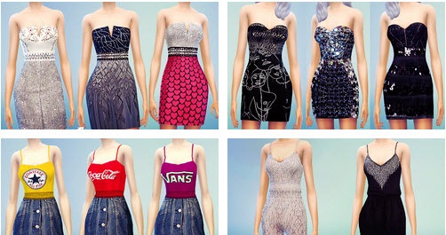 模擬人生4(The Sims 4)多種時尚連衣短裙合集MOD v1.0 綠色版 0