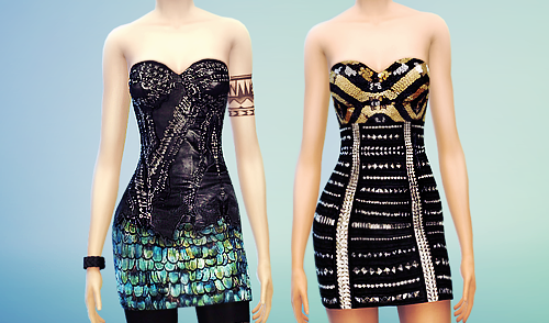 模擬人生4(The Sims 4)多種時尚連衣短裙合集MOD v1.0 綠色版 2