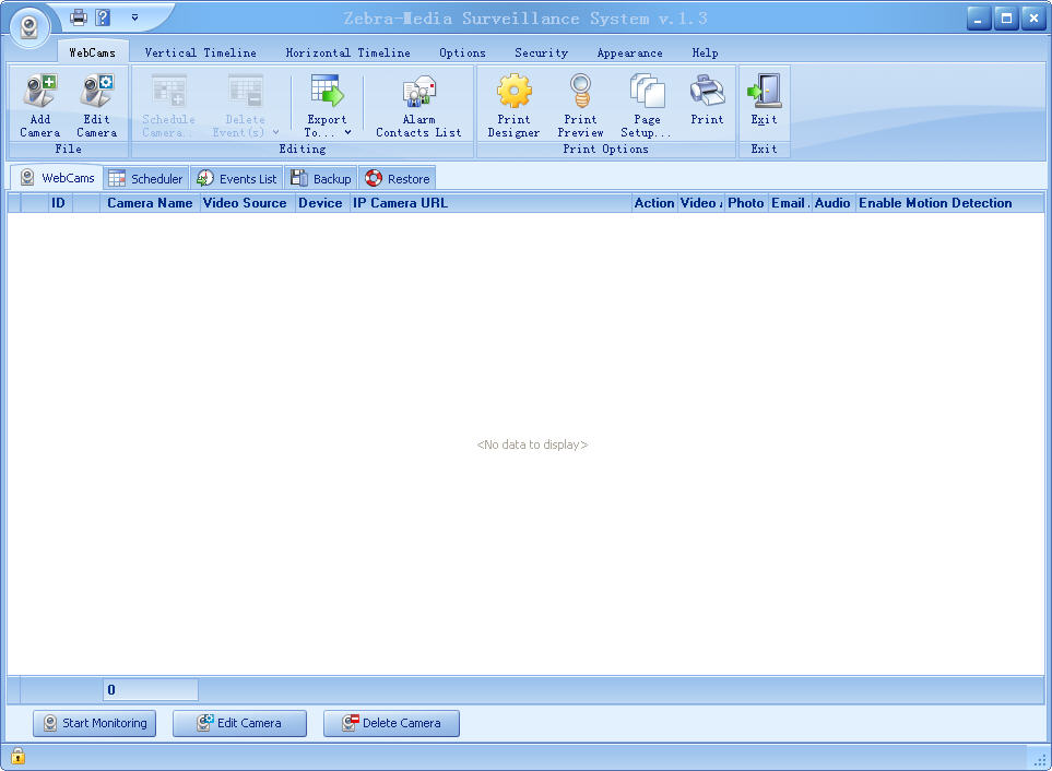 視頻監(jiān)控和動(dòng)作捕捉系統(tǒng)(Zebra Media Surveillance System) v1.3 官方版 0