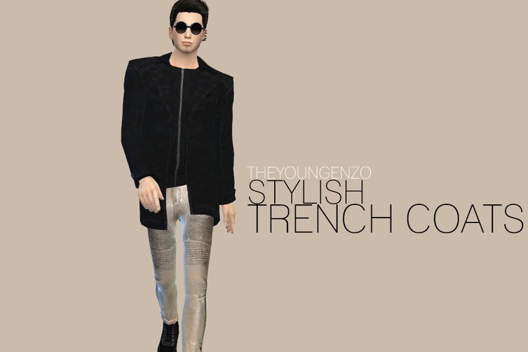 模拟人生4(The Sims 4)男式短风衣mod v1.0 绿色版0