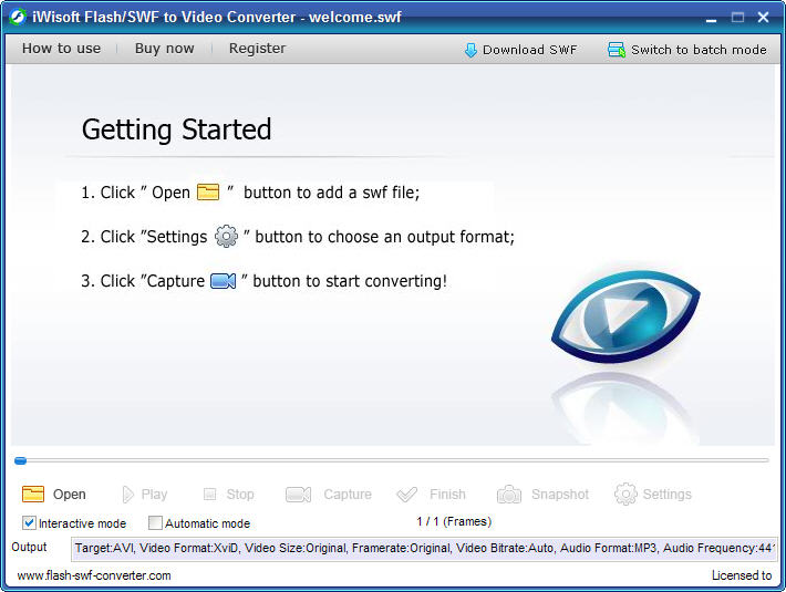 Flash/SWF格式轉(zhuǎn)換工具(iWisoft Flash SWF) v3.4 綠色版 0
