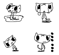 罪貓黑白動態(tài)QQ表情包