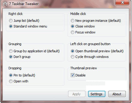 7 Taskbar Tweaker(win7任務欄調整) v4.5.6 多語版_支持32/64位 0