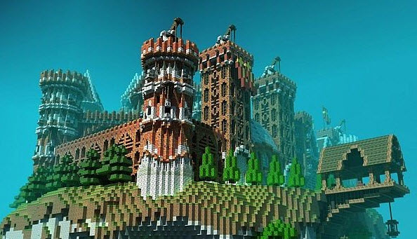 我的世界浮空城堡地圖存檔 v 1.0 綠色版 0