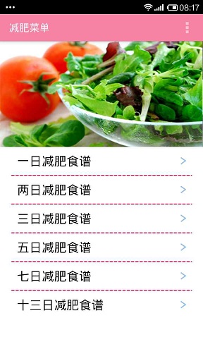 減肥菜單 v1.0 安卓版 0