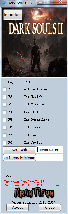 黑暗之魂2八項修改器 v1.01 綠色版 0