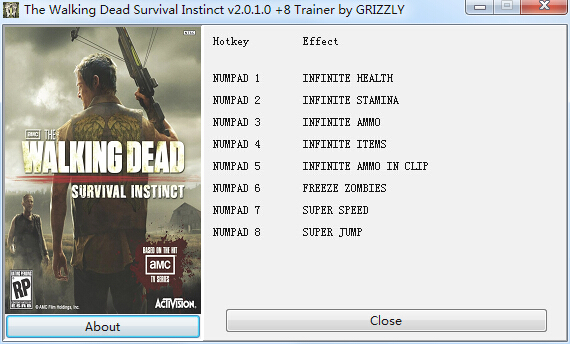 行尸走肉生存本能八項(xiàng)修改器 v2.0.1.0 綠色版 0
