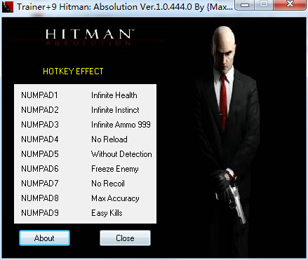 殺手5赦免九項屬性修改器 v1.0.444.0 綠色版 0
