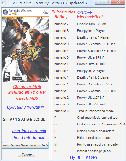 超級(jí)街霸4修改器 +15 綠色版 0