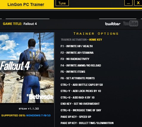 輻射4十七項屬性修改器 v1.1.30 綠色版 0