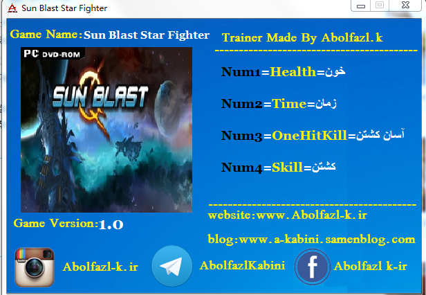 太陽(yáng)爆裂星際戰(zhàn)機(jī)四項(xiàng)修改器 v1.0 Abolfazl.k版 0