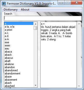 印尼語詞典(Fermose Dictionary) v1.0 綠色免費(fèi)版 0