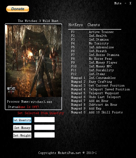 巫師3狂獵修改器 v1.10 綠色版 0