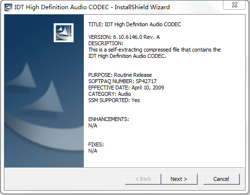 惠普cq35聲卡驅(qū)動 for xp/vista v4.0 官方版 0
