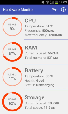 手機(jī)硬件監(jiān)測器(Hardware Monitor) v1.0 安卓版 2