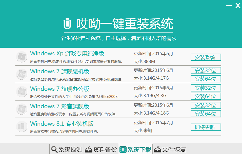 哎呦一鍵重裝系統(tǒng)大師 v1.1.0 官方最新版 0