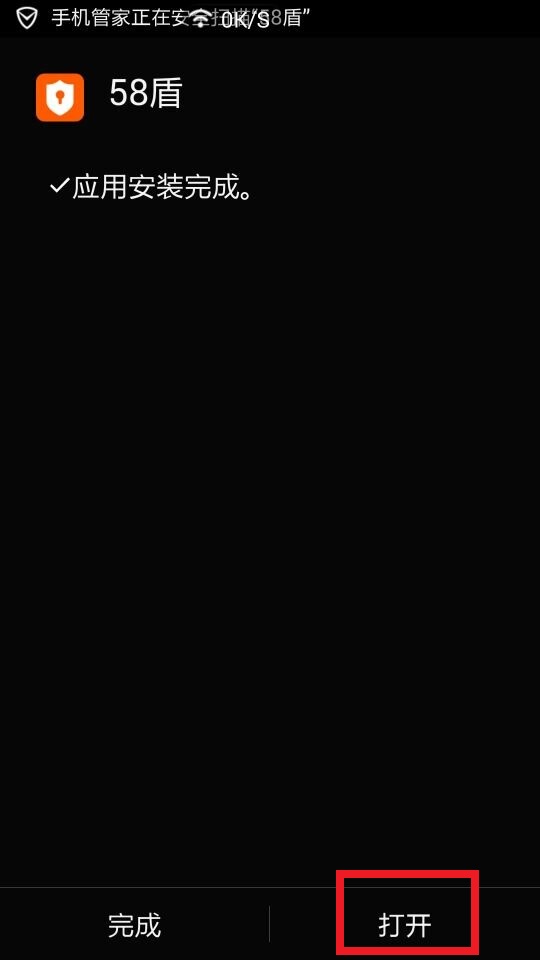 安裝完成選擇“打開”