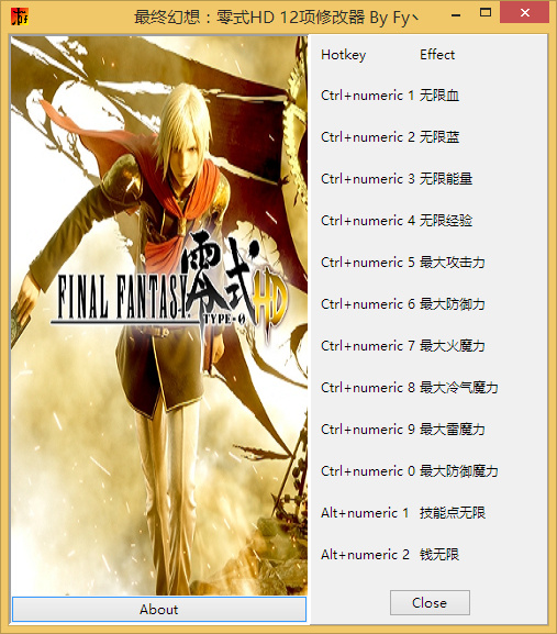 最終幻想零式HD十二項修改器 v1.0 綠色版 0