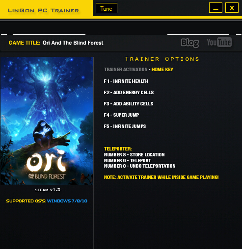 奧日與迷失森林v1.2七項(xiàng)修改器 Lingon版 0