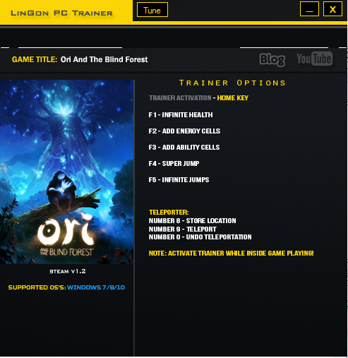 奧日與迷失森林八項(xiàng)修改器 綠色版 0