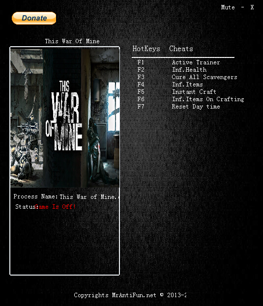 這是我的戰(zhàn)爭(zhēng)七項(xiàng)修改器 v1.3.2 綠色版 0