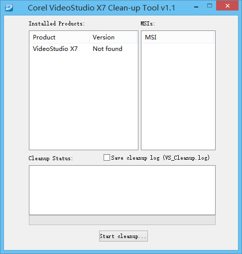 會聲會影X7完整移除工具(Corel VideoStudio X7 Clean-up Tool) v1.1 綠色版 0