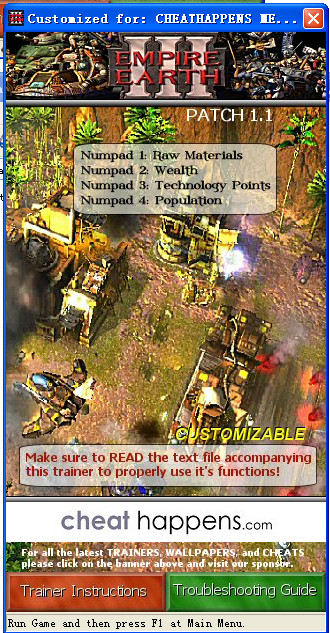 地球帝國(guó)3四項(xiàng)屬性修改器 v1.1 綠色版_支持人口修改 0