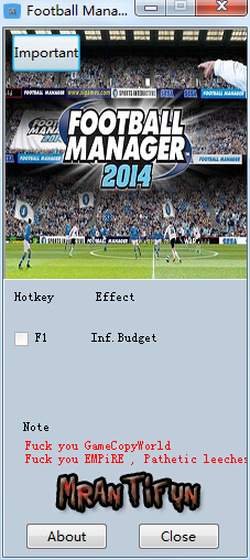 冠軍足球經(jīng)理2014修改器 v14.1.4 綠色版 0