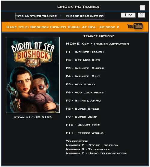 生化奇兵3無限海葬第二章修改器 +13 綠色版 0