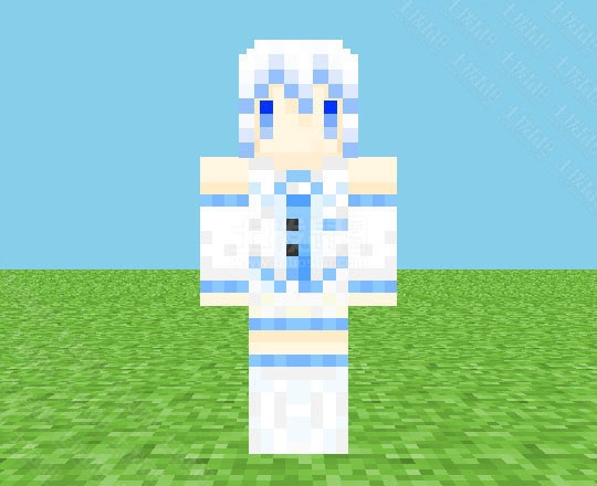 我的世界冰雪初音皮膚  0