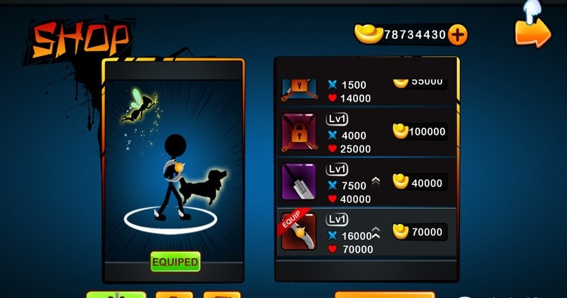 火柴人幽靈戰(zhàn)士?jī)?nèi)購(gòu)修改版(Stickman Ghost Warrior) v1.0.2 安卓無(wú)限金幣版 3