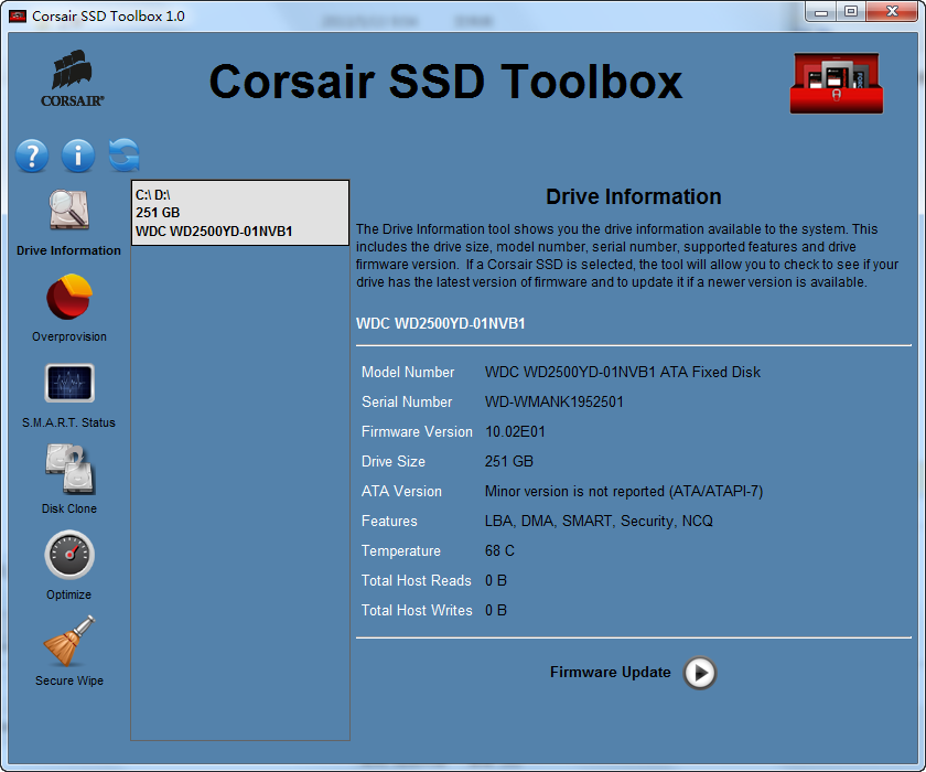 海盜船corsair ssd toolbox固態(tài)硬盤工具箱 v1.2.4.7 官方最新版 0