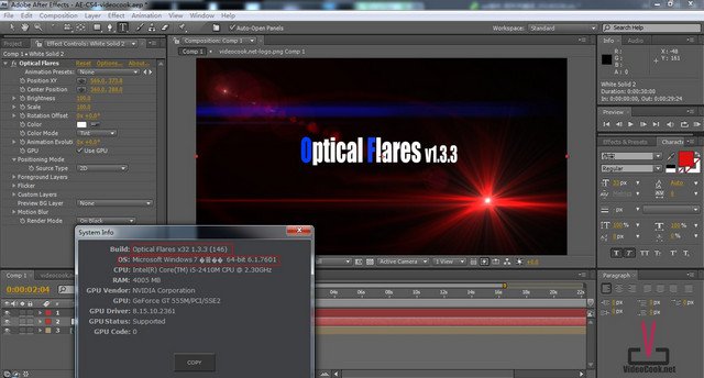 Optical Flares(ae cs6鏡頭光暈插件) v1.3.5 漢化版 0