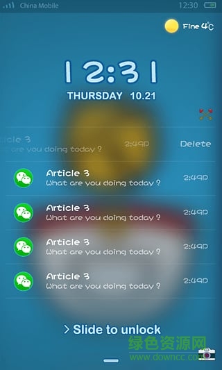 哆啦A夢閃電鎖屏主題手機版 v1.0 安卓版 2