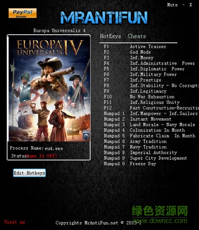 歐陸風云4二十五項修改器 v1.18.1.0  免費版 0