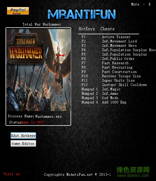 戰(zhàn)錘全面戰(zhàn)爭(zhēng)十七項(xiàng)修改器 v1.3.0 綠色免費(fèi)版 0