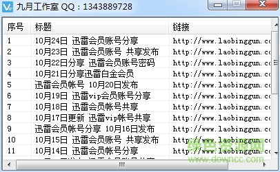 九月迅雷VIP會(huì)員帳號(hào)獲取器 v1.0 綠色版 0
