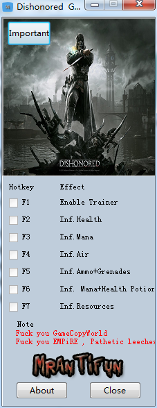 恥辱年度版六項修改器 v1.0 綠色版 0