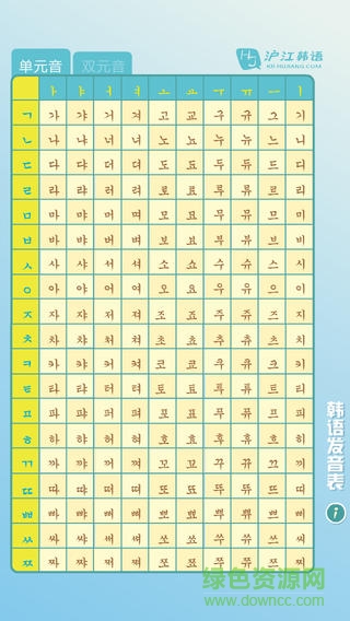 韓語(yǔ)發(fā)音表軟件 v1.1 安卓版 1