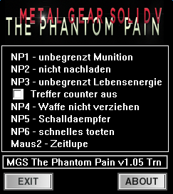 合金裝備5幻痛七項(xiàng)修改器 v1.01 綠色版 0