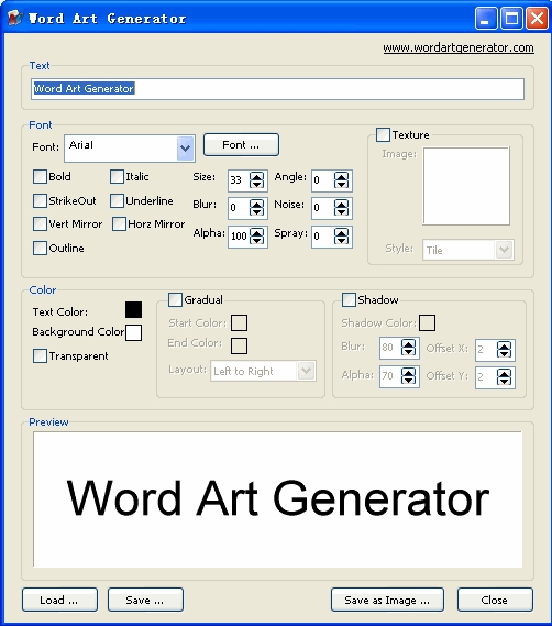 藝術字體在線生成工具 v1.0 綠色版 0