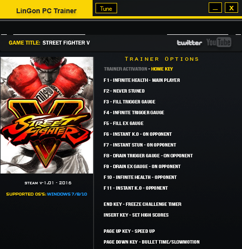 街頭霸王5十五項修改器 v1.0.1 綠色版 0