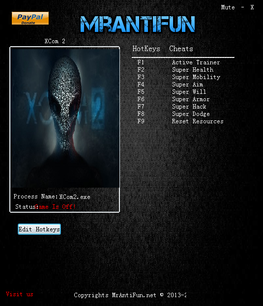 幽浮2一擊必殺修改器 MrAntiFun版 0