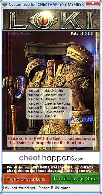 諸神黃昏洛基修改器 v1.083 綠色版 0